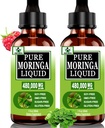 (2 pakiranji) Organic Moringa Tekoče kapljice za energijo,Metabolizem Imunska podpora, Moringa List ekstrakt 6X Absorpcija kot kapsule v prahu,Green Superfood dodatek za ženske moške