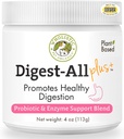 Wholistic Pet Organics Probiotiki za pse z digestivnimi encimi in Prebiotic Fiber - 4 Oz - Dnevni Cat & Dog Probiotiki za digestivno zdravje, Anti Diarea & Gut podpora - Naravni prah dodatek