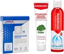 AMERIGEL Skupaj prvo pomoč paket - 1 oz. Hydrogel Raund obleko, 7.1 oz. Saline Raund Wash, 2x2 Mejne Gaze obleko
