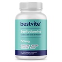 BESTVITE Benfotiamin 150 mg (120 vegetarijanskih kapsul) Brez stearatov - brez silicijevega dioksida - Vegan - brez GSO - brez glutena