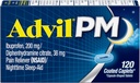 Advil PM Caplets 120 ea (pakiranje po 3)