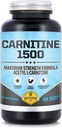 Karnitin 1500 - Acetil L-karnitin 1500mg Dopolnitev karnitina z največjo močjo - podpira upravljanje energije, spomina, fokusa in telesne mase - 120 vegetarijanskih kapsul