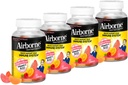 Airborne 750mg Vitamin C Imunska podpora dopolnilo Gumiji za odrasle, Razlikovan sadne arome, Gluten prosta mešanica z močnimi antioksidanti Vitamini A C & E, 42 Gummies (4 pakiranje)