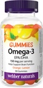 Webber Naturals Omega-3 Gumies 50 mg EPA/DHA · EPA/DHA, Orange · Cherry · Lemon, 90 Gummies