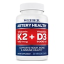 Weider Artery Zdravje srca, imunske in kosti podpora z vitaminom K2 (180mcg) in vitaminom D3 (5000iu), 30 Veggie kapsule