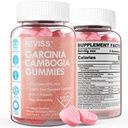 Brez sladkorja Garcinia Cambogia Gummies 1000mg 95% HCA Čisti ekstrakt z L-karnitin, malina Ketone, Krom, Zelena kava Fižol za presnovo, 100% Organski ekstrakt, Vegan, Jagodna aroma 60 Cts