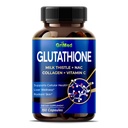 Grimed Glutatione 11,200mg - X10 Moč z mlečnim osatlom, NAC, kolagen, vitamin C - celična Wellness, Radiant Skin - ZDA Made & Tested (150 Pack of 1)