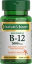 Narava Bounty Vitamin B12, Podpira energijo Presnova in zdravje živčnega sistema, 5000mcg, 40 Hitro raztopi tablete