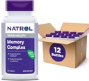 Natrol Memory Complex z Ginkgo Biloba 120mg in B Vitamini, Prehranska dopolnila za zdravje možganov in spominsko podporo, 60 tablet, 30 Day Supply (Pack of 12)