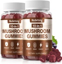 Nubetong gobe Gumies - 10x Gobe dodatek za odrasle z levjo grivo, Reishi, Chaga in Turčija rep - Brain Booster, Imunska podpora, Stress Relief in Focus Podpora (2 paket)