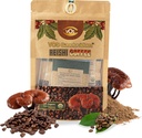 VOS GANOLUCIDUM - 100% Organic Reishi kava, 2 v 1 Reishi goba s kavo, 5 vrečke, Velika degustacija, goba dodatek, Podpora za energijo in imuniteto dodatek (0,7 oz vsak)