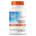 Zdravniki Najboljši Vegan D3 2500 i.e. (Vitashine), Rastlinski vir vitamin D3, Ne-GMO, Gluten Free, Soy Free, Vegan 60 Veggie Caps