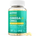 Vegan Omega 3 DHA EPA ALA dodatek s 5000IU Vitamin D3 K2 (MK7), CoQ10 za ženske Moški 