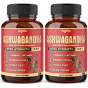 2 pakiranji - 60 kapsul Kapsule Ashwagandha - visoke koncentrirane - 5 v1 Formula Ashwagandha, Kurkuma, Rhodiola Rosea, Ginger, Črna paprika - zaloga 4 mesecev