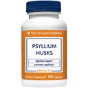 The Vitamin Shoppe Psyllium Husks – Plantago Ovata Fiber dodatek, ki podpira regularnost in zdravo holesterol, 840 mg na serviranje - Gluten brezplačno (100 kapsul)