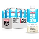 Mišično mleko brez beljakovin Shake, Vanilla Crème, 11 Fl Oz Škatla, 12 Pakiranje, 20g beljakovine, nič sladkor, 100 kalorij, kalcij, vitamini A, C & D, 4g fiber, Energizacijski prigrizek, pakiranje maj Vary,12 Število (Pack of 1)