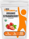 BulkSupplements.com Organic Jagode v prahu - Sadni prah iz ekoloških jagod - Brez sladkorja doda & Gluten brezplačno, 3g na serviranje, 1kg (2,2 lbs) (Pack of 1)