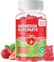 90 CT Magnezij Glycinate Gumies - Sugar Free Magnezij Kalij dodatek z vitaminom D, B6, CoQ10 za mirno Mood in podporo za spanje - 90 Jagodne Gumies