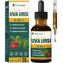 Uva Ursi Bearberry Natural Diuretic Kapljice, Zdravje sečil in ledvic Čistilo Detox Zeliščni dodatek Podpora UTI & Voda proč, Izvleček W/Dandelion Koren Cranberry, Alkohol-free Tinkture.2oz