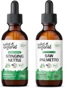 Divja in organska kopriva tinktura 2 fl oz & žaga Palmetto Tinktura 2 fl oz