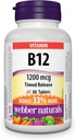 Webber Naturals Vitamin B12 Časovno sprostitev 1200mg 80 Tablete