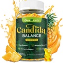 Candida Support Oregano Oil Gumies, Candida Cleanse Detox dodatek za ženske in moške, Podpora Gut Health & Immune Support, Naravni Ananas Flavor, 60 Count