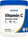 Nutricost Pure Askorbinska kislina v prahu (vitamin C) 1LB