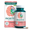 NEURIVA Original Brez kofeina Klinično testirani nootropični možganski dodatek za spomin, Fokus & koncentracija, NeuroFactor & Fosfatidilserin, 28ct kapsule