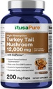 NusaPure Turčija Kapsule repnih gob, 10:1 ekstrakt, 1200 mg ekvivalentno 12.000 mg, 200 Vcaps, Ne-GMO, Gluten brez, Bioperine