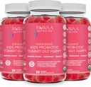 Kid Probiotic Gumies za digestivno zdravje, žvečljivi dnevni probiotik za otroke starosti 4+. Oralna nega, abdominalna nelagodje, Gut Health. Jagodna aroma, USDA Organski, probiotiki za otroke 90ct (3)