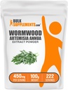 BulkSupplements.com Wormwood Extract Powder - Artemisia Annua Izvira iz listov Sweet Wormwood, Zeliščni dodatek - Gluten Free, 450mg na Serving, 100g (3,5 oz) (Pack of 1)