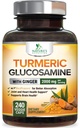 Kurkumin dopolnilo 2000mg - 95% Curcuminoidi z glukozaminom, Ginger & MSM, BioPerine črna paprika za najboljšo absorpcijo, Nature's Vegan Joint Support, Non-GMO, Ustekleničen v ZDA - 240 Kapsule