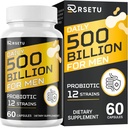 Probiotiki za moške, 500 milijard CFUs & 12 sevov Mens probiotik s kurkuma brusnice, Goji, Gut Zdravje za moške, za digestivno zdravje, Gut, napenjanje in plin, Imunska, energijska podpora, 30-dnevna oskrba
