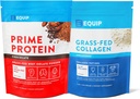 Equip Foods Prime Beljakovine v prahu čokolada in travnati kolagen v prahu brez arome