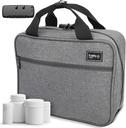 Kaddy Velika Medicine Bag, Secure, oblazinjena, Tablete Organizator Box, Primer za steklenice zdravil ali dodatkov; Skladiščenje; Toaletni; 3 Digit Lock, Siva
