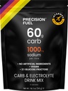 Natančno gorivo PF 60 Carb & Electrolyte Drink Mix Powder for Hydration & Energy - Endurance Sports Nutrition, Vegan, Hypotonic - 60g Carb, 1000mg Natrijev na liter - Blag citrus Flavor
