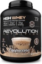 Revolution Nutrition, High Whey, Protein Powder 6LB, Whey Isolate, Gluten Free, Lean Muscle Mass za moške in ženske, 25g beljakovin na Scoop, 2,7kg, 73 Serving (Iced Cappuccino, 6 Pound)