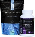 Wellness paket z Valerian Root Sladke sanje Čaj in mobilnost Magnezij s kolagen v prahu kapsule, naravne sestavine, 60 Serving