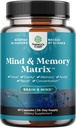 Matrix Nootropic Brain Supplement za izboljšanje spomina in fokusa - Vitamini za duševno zdravje in jasnost - Kognitivni kompleks za odrasle vseh starosti Vitalnost uma - 60 kapsul