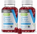 Viteey vitamin D3 Gummies za odrasle in najstnike - 10.000 i.e., 250mcg, največja moč - brez sladkorja, kosti, zdravje sklepov in mišic, imunski pospešek - vegetarijanec, želatina - okusna žvečljiva jagoda