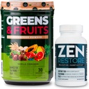 Nutrologija Zelenice in sadeži v prahu naravno pridobljena superhrana, Vanilla Cimet (30 strežnic) Zen Natural Magnezij dodatek (30 strežnic)