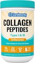 Kolagenski peptidi v prahu, tip I in III, izvor goveda, ki se hrani s travo, nearomatiziran, raztaplja enostavno, kožo, lase, nail in mišice, Paleo & Keto prijazno, 8oz