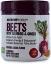 Nutrition Works Beets with Kurmeric & Ginger. Gluten Free, brez dodanega sladkorja. Podpira energijo in vzdržljivost. Prehranski dodatek. 20 Služi 7.1 oz