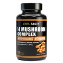 14 Gobe Dopolnilo 120 Kapsule - Imunski sistem Booster & Nootropic Brain Supplement – z levo Mane, Reishi, Maitake, Turčija Tail, Chaga Complex – Črna paprika za absorpcijo, 30% Beta-glukan