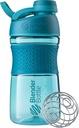 BlenderBottle 20oz SportMixer Protein Shaker steklenice, črna & Teal, paket z 2