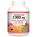 Naravni dejavniki, otroci Žvečljivi Vitamin C 500 mg, Podpira Imunsko zdravje, Kosti, Zobje in Gumi, Breskve, Pasijonke in Mango, 180 Wafers