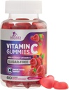 Brez sladkorja Vitamin C Gumies - Imunska podpora & Antioksidant VitaminC Prehranski dodatek - Vegan, Non-GMO, Dairy & Gluten Free C Vitamin Gummy - Malina Okus za otroke in odrasle - 60 Count Gumies