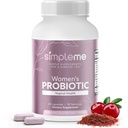 Simpleme Ženske probiotike s prebiotiki, brusnice - vaginalni probiotiki za ženske - za pH ravnovesje, UTI, vaginalno zdravje, Gut Flora - ženski probiotiki dodatek kompleks za Wellness - 60 kapsul