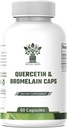 1000 mg quercetin, 200 mg Bromelain kompleks - Imunska podpora, Sezonska alergija in dihalno dopolnilo - Vegan, Non-GMO, 60 kapsul